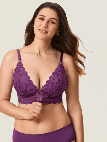 Lace nursing bra with extra support