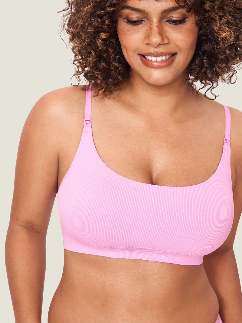 Ribbed nursing bra